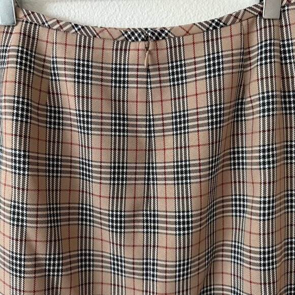 Vintage Le Suit Faux Nova Check Plaid Lined Pencil Skirt Size 16P - Picture 4 of 8